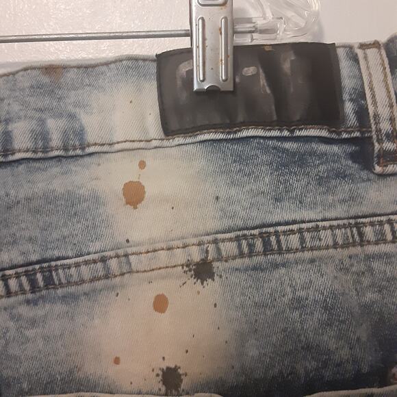 Another Hype Piece Jean Shorts Mens 42 Baggy Denim Short Y2K Distress Grunge AHP - Picture 9 of 13